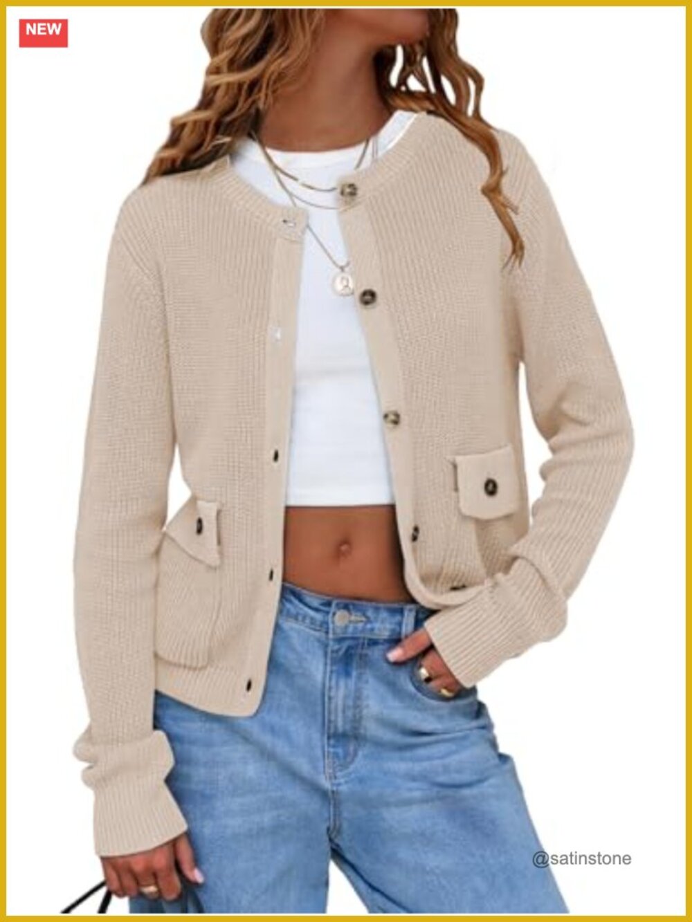 Women's Knit Cardigan Long Sleeve Open Front Button Down Chunky Fall Sweater